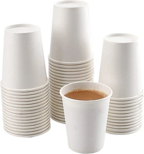 Tazas de papel blanco - Paquete de 50, 8 OZ desechables, calientes 50 unidades (paquete de 1),  - Imagen 1 de 7
