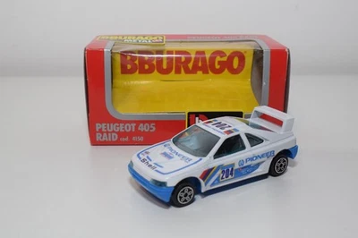 B86 1:43 BBURAGO BURAGO 4150 PEUGEOT 405 RAID PIONEER #204 BIANCO COME NUOVO - Immagine 1 di 4