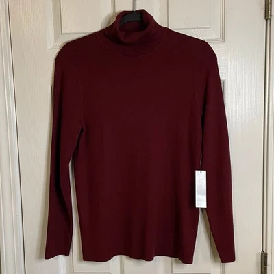Suéter Chico’s gola alta novo com etiquetas tempero de cranberry tamanho M macio aconchegante cabincore - Imagem 1 de 4