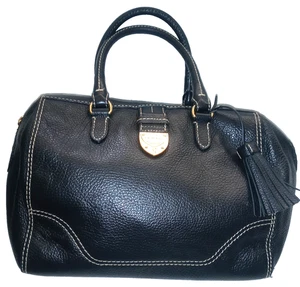 Bolso Lauren Ralph Lauren Barrel Dr's de cuero negro con asas dobles superiores - Imagen 1 de 15