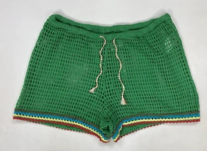 BDG Urban Outfitters Baja Crochet Shorts Women Medium Green - Picture 1 of 6