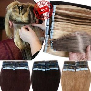 US AAA+ 100G Tape in Remy Human Hair Extensions Highlight REAL THICK 12-24" GG89 - Picture 1 of 32