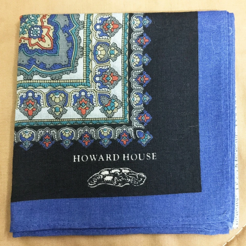 PAISLEYS HOMBRE PAÑUELO AZUL Y NEGRO ARTE CLÁSICO ALGODÓN DE COLECCIÓN PAÑUELO DE BOLSILLO 18" Foto 1 de 3