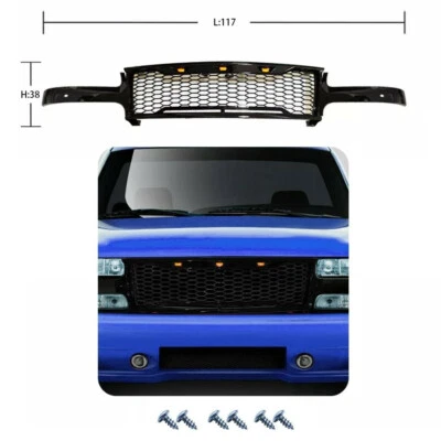适用于 99-02 雪佛兰 Silverado 00-06 Suburban Tahoe GLOSS 黑色前格栅带 LED — 第 1/4 张图片