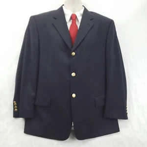 Pierre Cardin Sports Coat Blazer Mens 42S Black Worsted Wool Single Breasted - Picture 1 of 13