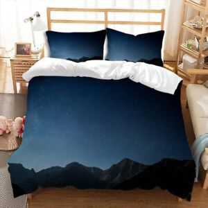 Starry Sky Duvet Cover Sets Charming Starry Mountain Peaks Bedding Sets