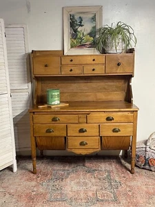 Antique Solid Maple Possumbelly Baker's Cabinet Farmhouse Modern Kitchen Cabinet - Picture 1 of 10