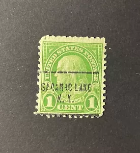 Saranac Lake, New York Type 704 Precancel - 1 cent Franklin - U.S. #632 - NY - Picture 1 of 1