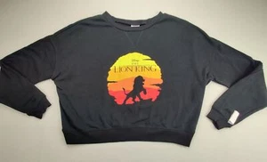Disney König der Löwen Damen Large schwarz Sonnenaufgang Silhouette Schatten Cropped Sweatshirt - Bild 1 von 9
