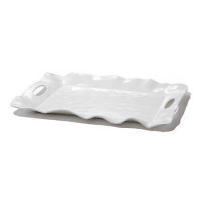 Beatriz Ball Vida Havana Rectangular Tray with Handles White - Image 1 of 2