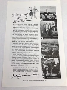 Treat Yourself To San Francisco Vtg 1954 Print Ad Adertising Art Travel - Picture 1 of 3