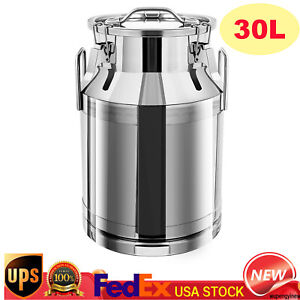 12-60L Stainless Steel Milk Can Wine Pail Bucket Oil Milk Tote Jug with Seal Lid
