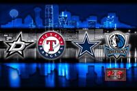 Mavs Dallas Sports Combined Cowboys Stars Rangers Cornhole Board Decals 12 in