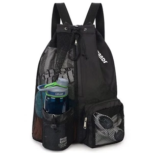 Swim Bag Mesh Drawstring Backpack with Wet Pocket for Swimming Gym and Workout - Picture 1 of 7