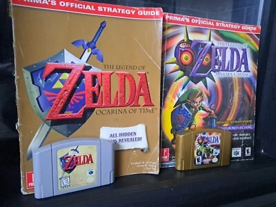 Legit Zelda N64 Bundle| Oot  + Majora's Mask & Official Strategy Guides For Both - Image 1 of 4