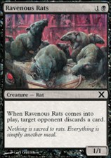 MTG Magic 4x Light Play, English Ravenous Rats 10th Edition Fast Shipping