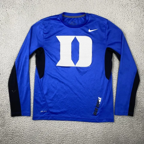 Nike Dri Fit Duke Blue Devils Shirt Men’s Long Sleeve Blue White Size Medium Cover