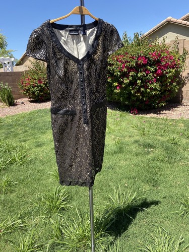 UNDERCOVER Abito sexy Victoria’s Secret Moda International nero pizzo seta taglia 10 U7