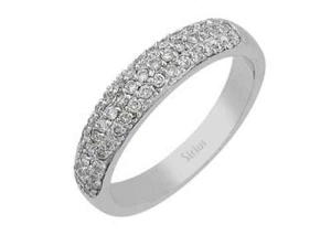 Diamant Ring Goldring 585er 14 karat Weißgold Eternity Halbrund Memory Ring Gold - Picture 1 of 1