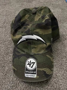 '47 Brand Clean Up Los Angeles Chargers NFL Strapback Hat Cap Camo Adjustable - Picture 1 of 4