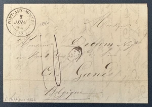 =-= - Brief Aus Brücke Aux Moines (Loiret) für Die Belgien / 1844 - =-= - Bild 1 von 4