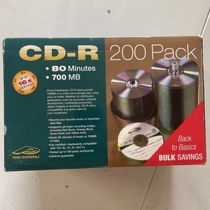 Prime Peripherals CD-R 200 Pack 80 Minutes 700 MB 16x 198/200 Blank Media Discs - Picture 1 of 7
