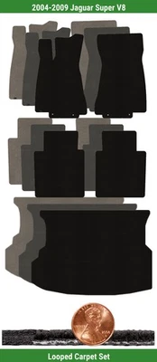 Juego de alfombrillas clásicas personalizadas para Jaguar Super V8 2004-2009 (5 piezas) #TEH Foto 1 de 4