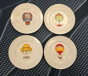 4er Set Vintage antike Heißluftballon Keramik Teller ~ Made in Bavaria, seltener Fund - Bild 1 von 12