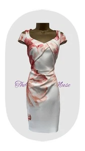 Karen Millen UK14 EU42 US10 Waterfall Floral Wiggle Cocktail Pencil Dress - Bild 1 von 21