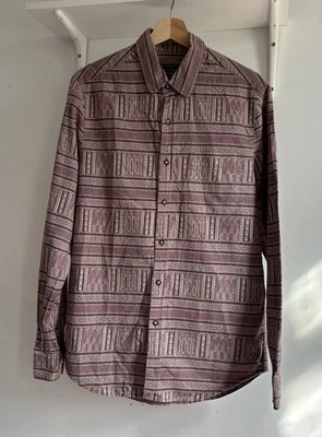 Topman Shirt Print Striped Button Up Moroccm Kalaat Stripe Saree Inspired Aztex  - Image 1 of 4