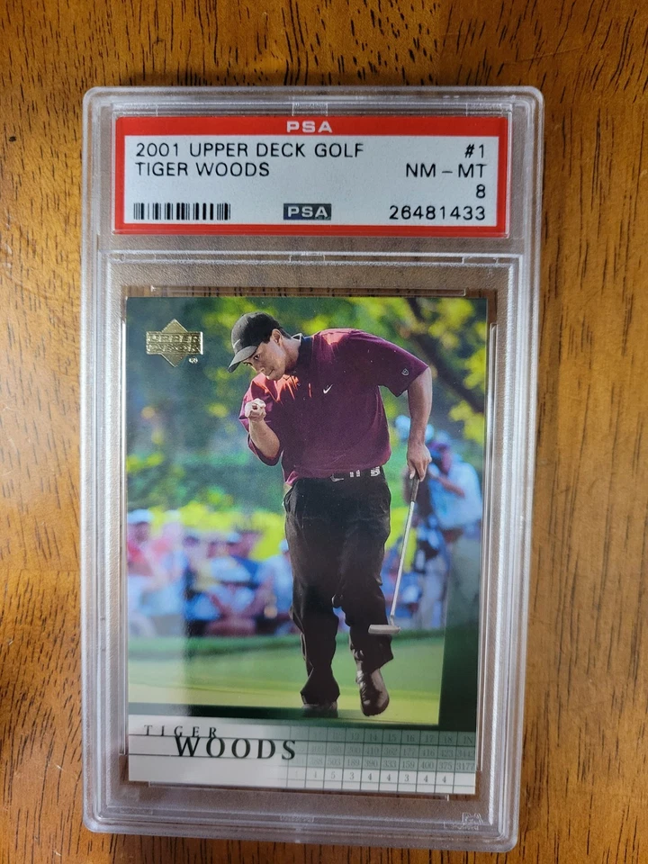 2001 Upper Deck Tiger Woods No1 (RC) PSA 8 - Изображение 1 из 1