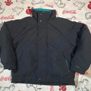 Vintage Eddie Bauer Black Puffer Windbreaker Regenjacke - Bild 1 von 4