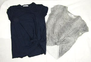 Stateside Streifen Reptil Krawatte vorne Kurzarm T-Shirts 2er Set Größe XS - Bild 1 von 12