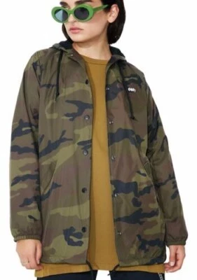 Obey Dominance с капюшоном тренер куртка хаки Великобритании 8 rrp £75 DH7 HH 11 - Изображение 1 из 4