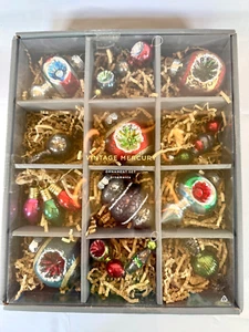 Pottery Barn Mixed Mini Mercury Glass Nostalgic Ornaments Box Set of 12 - Picture 1 of 7