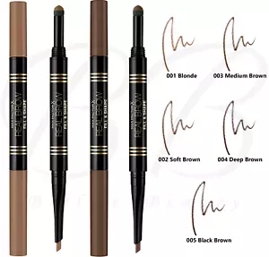 MAX FACTOR Real Brow Fill and Shape Eyebrow 2-in-1 Pencil 0.66ml *CHOOSE SHADE* - Picture 1 of 12