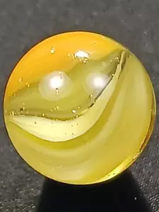 Vitro .56" Lemon Chiffon Orange Peel Cat's Eye Near Mint Serious Marble A399 - Picture 1 of 12