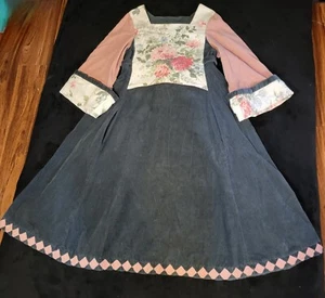 Handmade Ladies Petite Corduroy Renaissance Garb Dress - Picture 1 of 13