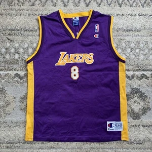 Vintage Kobe Bryant Champion Jersey Los Angeles Lakers #8 Youth Size XL (18-20) - Picture 1 of 10