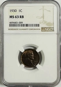 1930 LINCOLN WHEAT CENT PENNY NGC MS63 RB # LP 1930 MS63 (lowest Price On eBay) - Picture 1 of 2