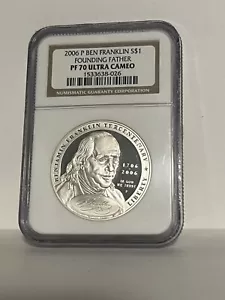 $1 2006 P BEN FRANKLIN Silver Dollar Coin - NGC PF 70 Ultra Cameo - - Picture 1 of 2