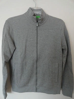 CHAQUETA HOMBRE NUEVA CON ETIQUETAS HUGO BOSS ETIQUETA VERDE "SKAZ" CREMALLERA COMPLETA MEZCLA ALGODÓN GRIS $195+ Foto 1 de 4