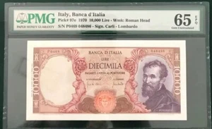 PMG 65 Italy 1970 Banknote 10000 Lire EPQ P-97e - Picture 1 of 2