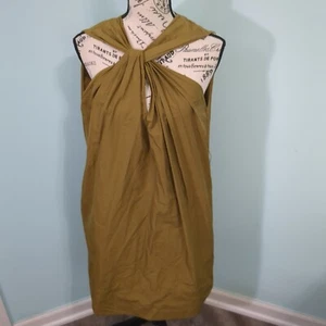 Vanessa Bruno Viscose Silk Brown Mini Dress Neutral Minimalist Draping Formal s - Picture 1 of 3