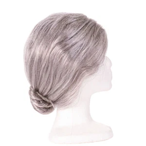 Vecchia Signora Nonna Nonna Stile Panino Basso Costume Umoristico Grigio Parrucca Halloween, Fo... - Foto 1 di 6