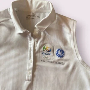 Nike Golf Dri-Fit Rio 2016 Juegos Olímpicos Polo Sin Mangas Blanco Para Mujer Grande - Imagen 1 de 10