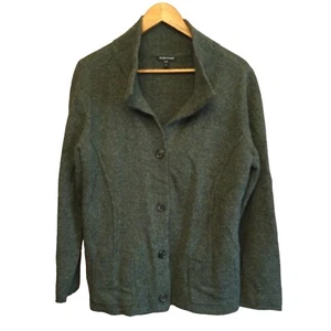 Eileen Fisher Womens Wool Cardigan Sweater Long Sleeve Button Up Size L - Picture 1 of 5