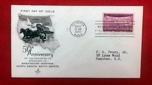 ZAYIX 1939 US 858 Art Craft FDC Olympia cancel - Statehood 010522SM152 - Picture 1 of 1