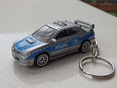 Matchbox '07 Subaru WRX Impreza Police Polizei fitted with a Keychain Keyring - Image 1 of 2