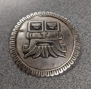 Sterling Silver Aztec Pin/Pendant - Taxco, Mexico Stamped and Signed!! - Picture 1 of 8